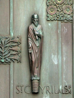 알렉산드리아의 성 치릴로_photo by Lawrence OP_on the bronze doors of Baltimore Cathedral.jpg